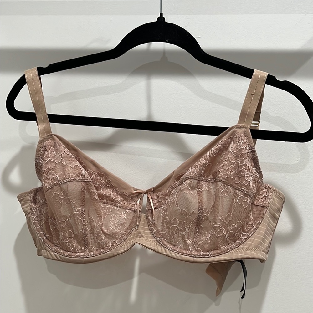 Elegant Lace Underwire Bra in Nude